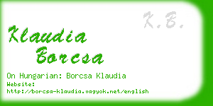 klaudia borcsa business card